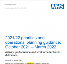 2021/22 priorities and operational planning guidance: October 2021 – March 2022: Submission guidance
